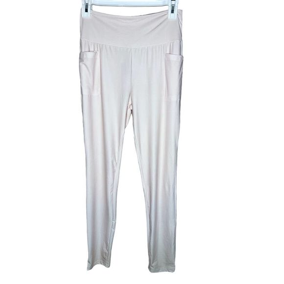 Lily by Firmiana Cream Pink Silky Light Pants with Pockets NWT - Picture 1 of 4